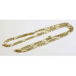 A 9ct gold figaro chain