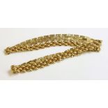 A 9ct gold two row panther link necklace