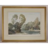 Sir William Russell Flint (1880-1969)TREES BY A LAKEReproduction print, with blindstamp, signed in