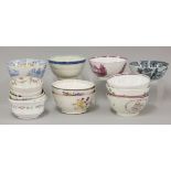 Sixteen hand painted/transfer printed English pottery and porcelain slop bowls, late 18th/early 19th