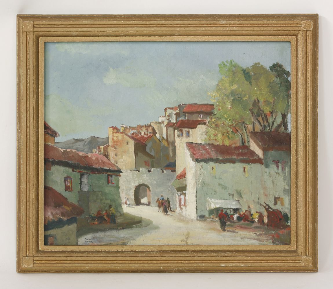 Francis Russell Flint (1915-1977)A MEDITERRANEAN TOWNSigned l.l., oil on canvas50 x 60cm - Image 2 of 4