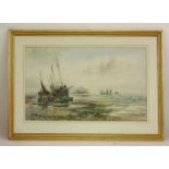 Joseph Hughes Clayton (exh.1891-1929)PILCHER BOATS ASHORESigned l.l., watercolour38 x 63cm