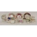 Two tea cups and saucers, with kidney shape handles by Spode & Rathbone, four cups and saucers