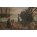 Arthur Verey (19th century)FISHERFOLK ON A BEACHSigned l.l., oil on canvas38.5 x 58.5cm
