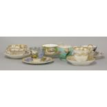 A quantity of early 19th century English hand painted mixed cups and saucers, various factories,