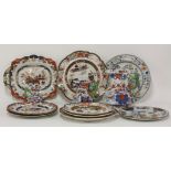 A quantity of 19th century Masons ironstone dishes, and three jugs (qty)
