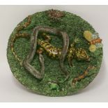 A Palissy snake and lizard plate