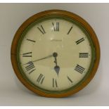 A 19th century mahogany wall clock, the 12" convex white enamel dial inscribed 'Jefferson, London'