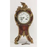 A French tortoiseshell and gilt metal mantel clock, bearing plaque 'Presented by the Staff of