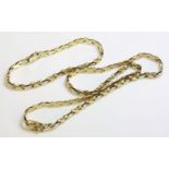 A 9ct two colour gold kiss link necklace and bracelet suite (2)