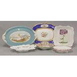 A quantity of assorted 19th century hand painted shaped dining and dessert plates, various factories