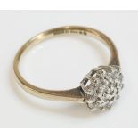 A 9ct gold diamond cluster ring