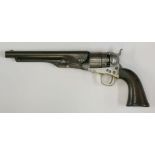 A Colt patent six shot percussion army revolver, 1860 model, sighted rounded barrel stamped 'Address