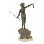 Vincenzo Cinque (Italian, 19th/20th century),'The Fisherboy', naturalistically modelled holding a