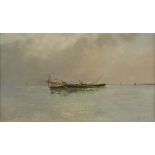 Oscar Ricciardi (Italian, 1864-1935)FISHERMEN IN CALM WATERSA pair, both signed l.r., oil on