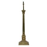 A good brass standard lamp,with an adjustable centre light on a boldly cast fluted column, with an
