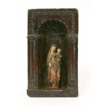 A German carved limewood figure of the Virgin and Child,16th century, the Virgin wearing an