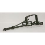 An antique iron mantrap,77cm long35cm wide26cm jaws