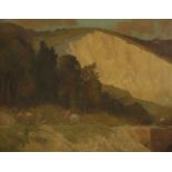 Lewis George Fry (1860-1933)'THE CHALK PIT, OXTED'Signed and inscribed with title verso, oil on