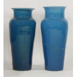 A pair of large turquoise-glazed baluster Art Pottery Vases,late 19th century, each with a fine
