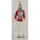 A replica Life Guards' Regiment full dress-mounted uniform,comprising:a nickel and brass-mounted