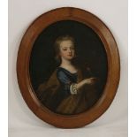 English School, c.1730PORTRAIT OF A YOUNG GIRL OF THE FFOLKES FAMILY, THREE-QUARTER LENGTH, IN A