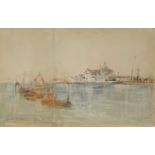 *Frank Henry Mason (1875-1965)BOATS IN THE VENETIAN LAGOONSigned l.l. and inscribed 'to Miss