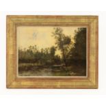 L‚on Richet (French, 1847-1907)A WOODED RIVER LANDSCAPESigned l.l., oil on canvas board25.5 x 35 cm