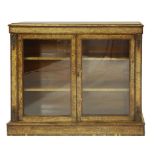 A Victorian walnut two-door cabinet, with strung and crossbanded decoration and gilt metal mounts,