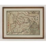 John Speed,'Essex, Devided [sic] into Hundreds',a hand coloured engraved map, mounted and double