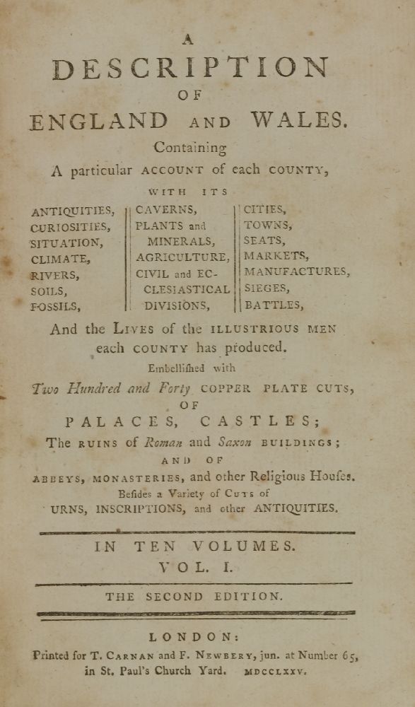 A DESCRIPTION OF ENGLAND AND WALES:In ten volumes:Containing a Particular Account of Each County, - Image 2 of 2