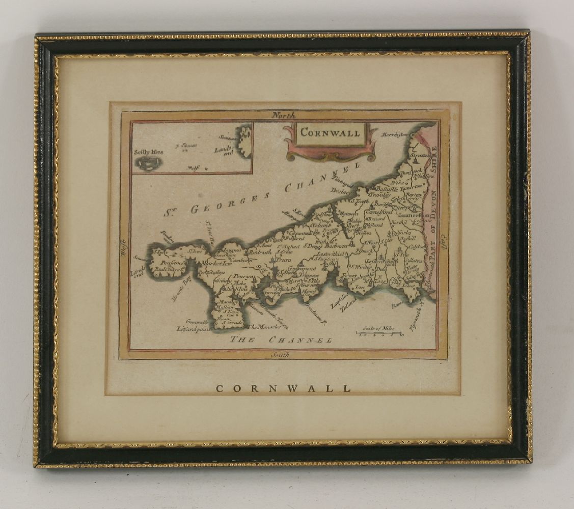 Four hand coloured maps, comprising:'Dorcestria',Petrus Kaerius,8.5 x 12cm,'A Mapp of Hantshire with - Image 3 of 4