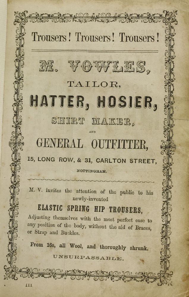 WRIGHT'S DIRECTORY OF NOTTINGHAMSHIRE:1.  1862: No Map, rebound in cloth.  CONDITION: Occasional - Image 2 of 3