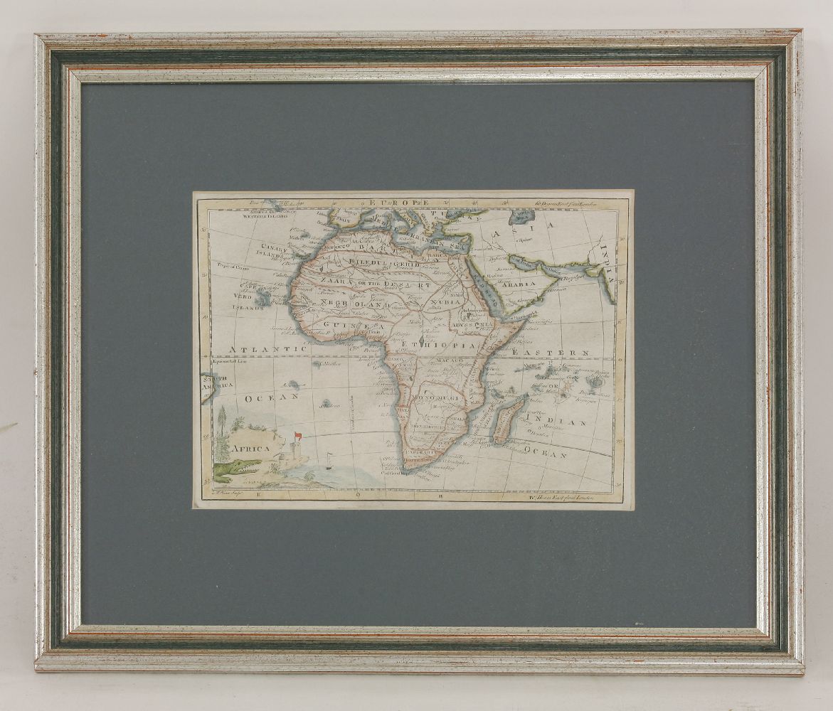 MAPS:1.  Map of Africa.  Hand coloured; nd, c.1762.  From Kitchin's English geography.  Engraved