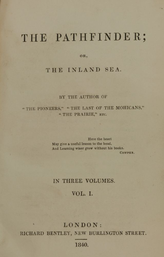 THREE DECKER NOVELS, ETC :1.  Cooper, J. Fenimore: The Pathfinder. The Inland Sea, in three volumes. - Image 12 of 12