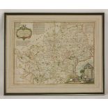 Thomas Kitchin,A New Improved Map of Hartfordshire,hand coloured engraved map,54 x 67cm