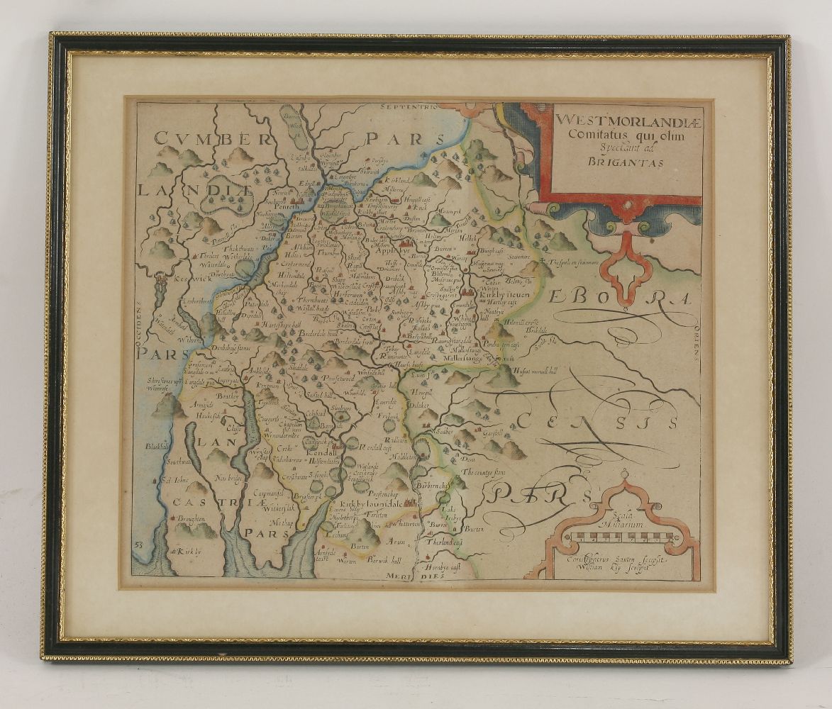 Four hand coloured maps, comprising:'Dorcestria',Petrus Kaerius,8.5 x 12cm,'A Mapp of Hantshire with