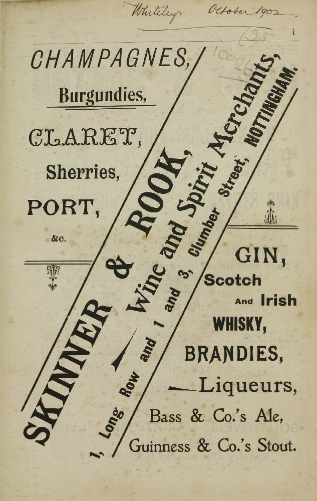 WRIGHT'S DIRECTORY OF NOTTINGHAMSHIRE:1.  1862: No Map, rebound in cloth.  CONDITION: Occasional - Image 3 of 3