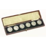 A set of six sterling silver Art Nouveau buttons,by Deakin & Francis, six buttons, each with a