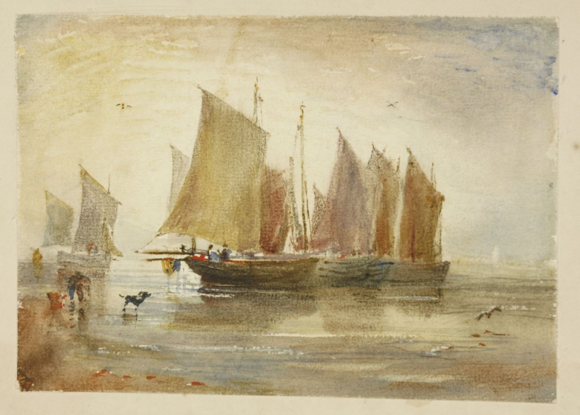 David Cox Jnr. (1809-1885)A COASTAL SCENE WITH SAILING BOATS OFFSHORESigned, watercolour21.5 x 31. - Image 5 of 6