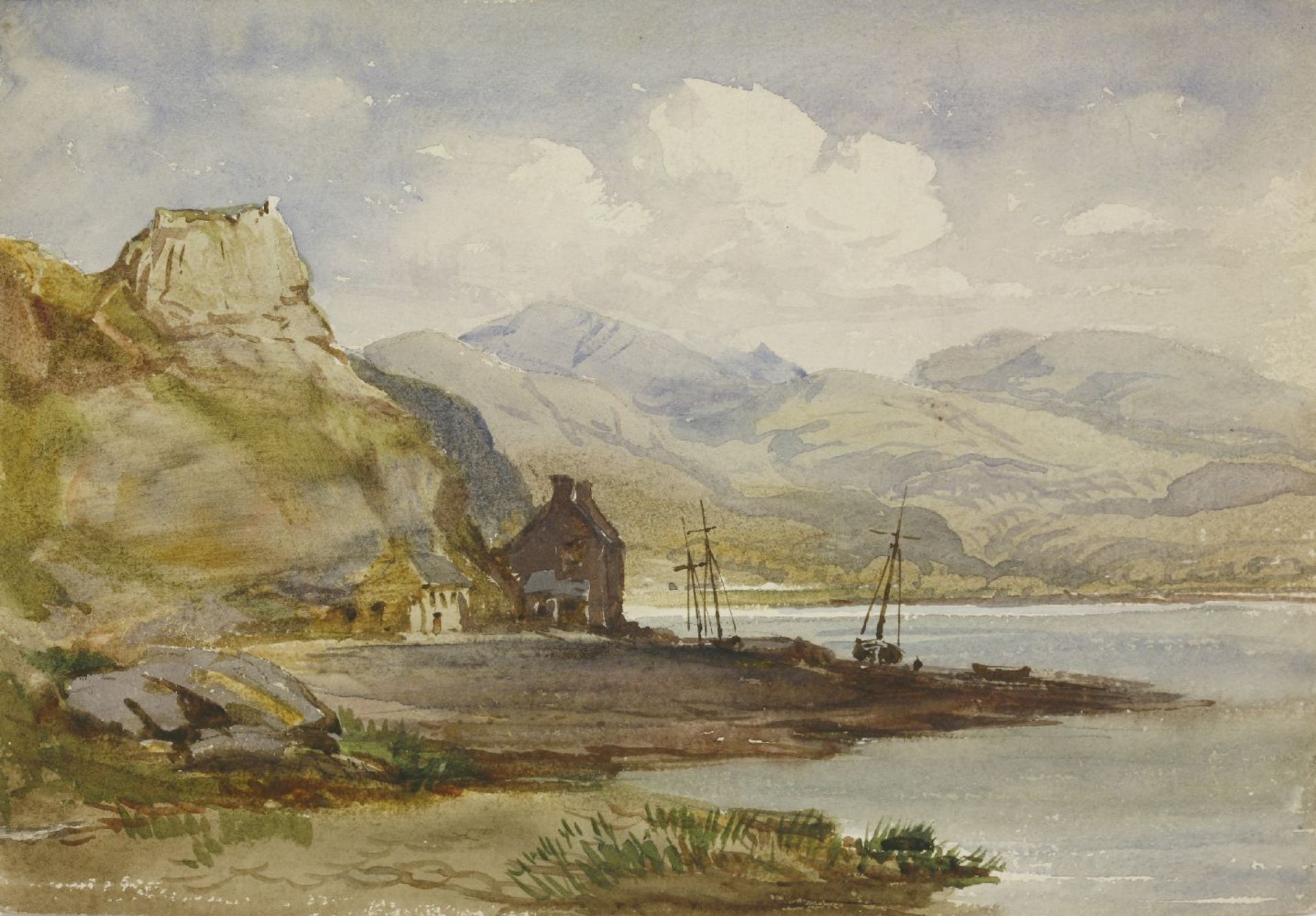 David Cox Jnr. (1809-1885)A COASTAL SCENE WITH SAILING BOATS OFFSHORESigned, watercolour21.5 x 31. - Image 3 of 6