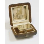 A cased sapphire and diamond hinged box,by Van Cleef & Arples.  The square box, 25 x 25 x 10mm, with