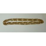 A 9ct gold hollow figaro chain