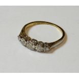 A graduated five stone diamond ring, marked 18ct & Pt