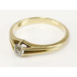 A gentleman's single stone diamond ring, marked 18ct