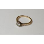 A 9ct gold single stone diamond ring