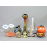 A pair of Jack in the Pulpit vases, cracked, nine further vases, and two modern crystaline glazed