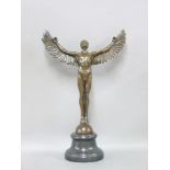 A reproduction bronze figure of Icarus, marked to the base