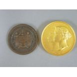A Victorian gilt commemorative medal, Victoria, Princess Royal of England and Frederick William,