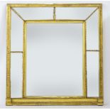 A 19th century gilt frame wall mirror, with replacement plate, classical moulded decoration